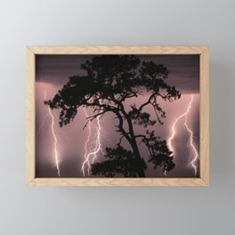 Four Strikes - Lightning Framed Mini Art Print
