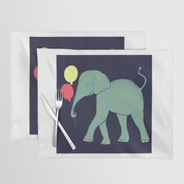 Baby Elephant with Balloons  Placemat