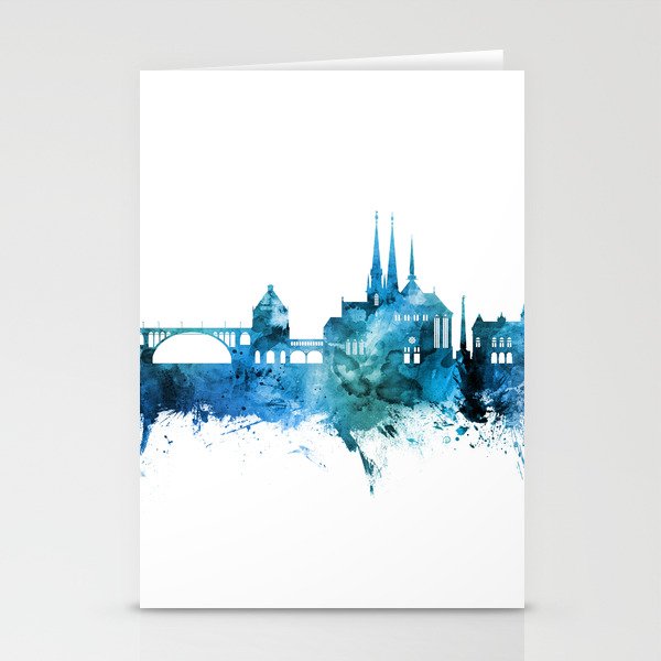 Luxembourg City Skyline Stationery Cards