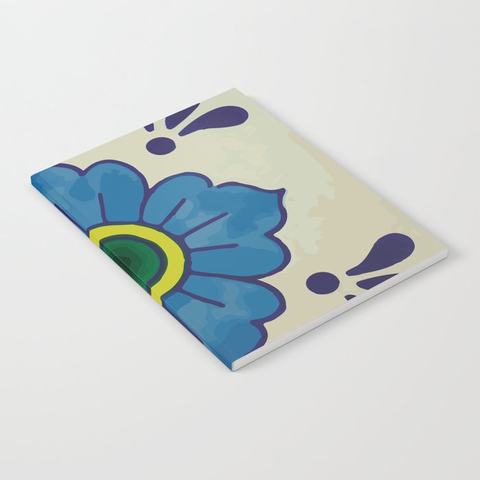 Blue flower classic talavera tile pattern stylish kitchen Notebook