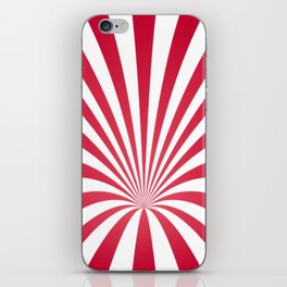 Red White and Pink Stripes Swirl Funnel Vintage iPhone Skin