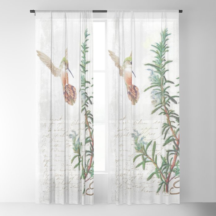 Cottage Style Rosemary Hummingbird Butterfly Herbal Botanical