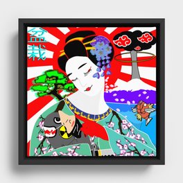 Geisha Madonna and Bonsai Messiah Framed Canvas