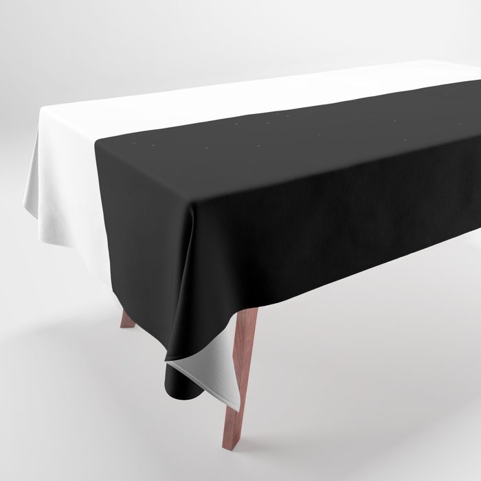 Abstract Black and White Horizon Color Block Tablecloth