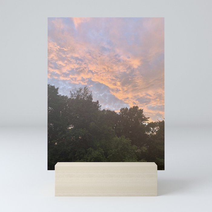 Sunset Covered Clouds  Mini Art Print