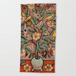 TREE OF FEATHERS Beach Towel