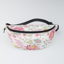 dainty cottagecore floral packed pattern - red/pink Fanny Pack