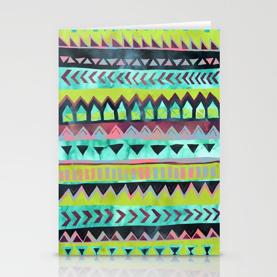 PATTERN {Tribal Stripe - Green} Stationery Cards