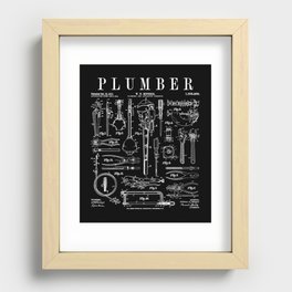 Plumber Plumbing Wrench And Tools Vintage Patent Print Recessed Framed Print