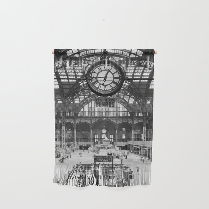 Penn Station 370 Seventh Avenue Train Station Concourse New York black and white photography - photo Wall Hanging