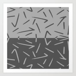 Grayscale Monochromatic Abstract Pattern Art Print
