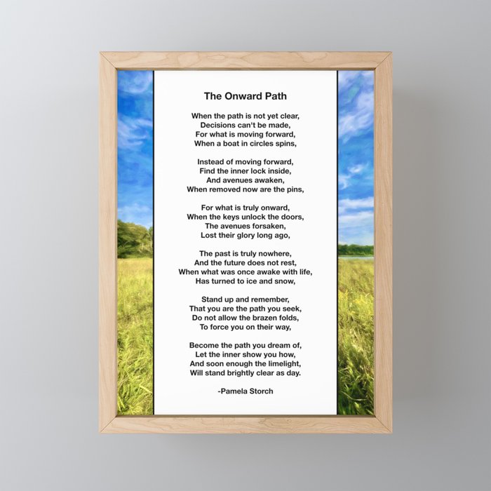 The Onward Path Poem Framed Mini Art Print