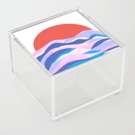 lucia, orange sunset ocean waves Acrylic Box