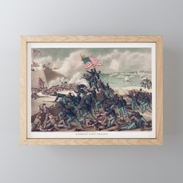 Storming Fort Wagner - 54th Massachusetts - Civil War  Framed Mini Art Print