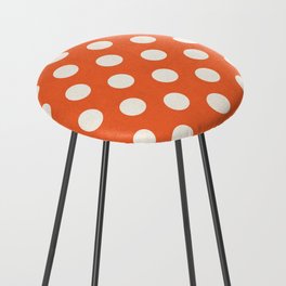 Orange Dotted Print  Counter Stool