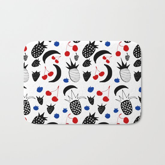 Fruit Salad white Bath Mat