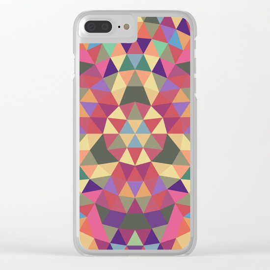 Tribal triangle mandala Clear iPhone Case