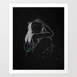 Hugging the peace as stars. Art Print