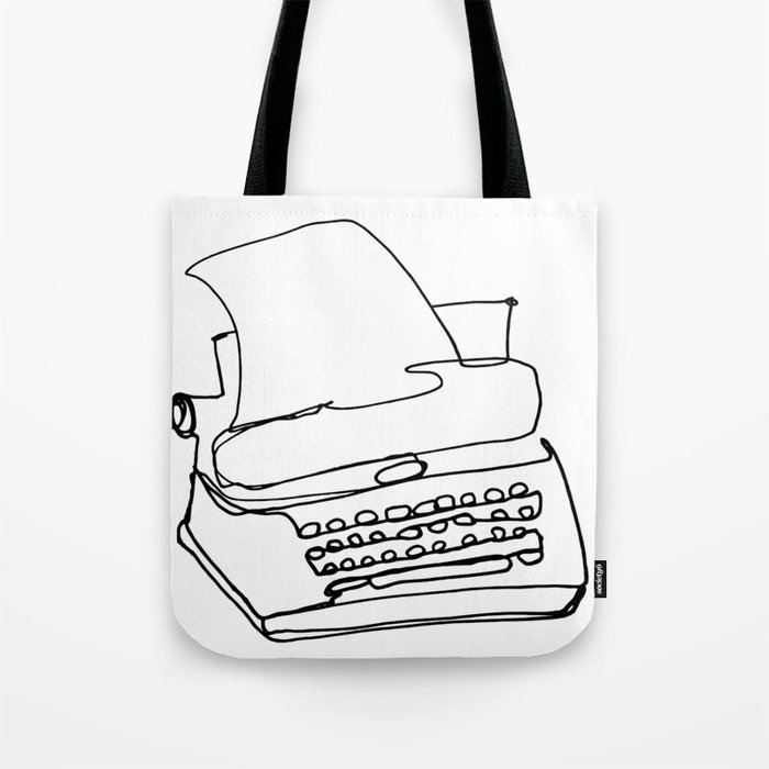 Typerwriter Line Drawing Tote Bag