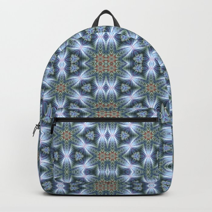 The Green Flower Symmetrical Geometric Art Backpack