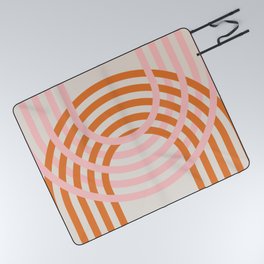 Pink + Orange Mid-Century Modern Arch Picnic Blanket