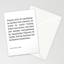 Making the darkness conscious - Carl Gustav Jung Quote - Literature - Typewriter Print Stationery Card