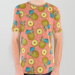 pineapple cocktails - peach All Over Graphic Tee