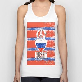 Peace, Love, Russia Unisex Tank Top