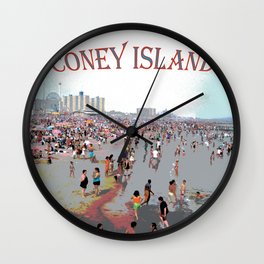 Coney Island Wall Clock | Photo, Pop Art, Landscape, People 