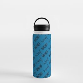 Dog Woof Quotes Blue Water Bottle