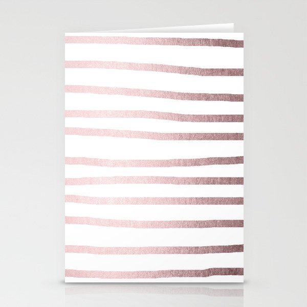 Simply Drawn Stripes Rose Gold Palace Stationery Cards