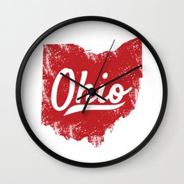 Ohio Gift I Love My Ohio Home Cleveland Cincinnati Akron OH Wall Clock