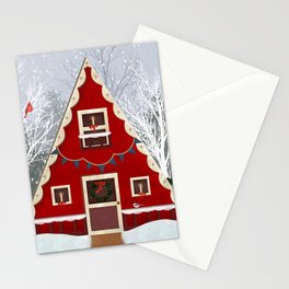 Cozy Christmas Cabin  Stationery Card