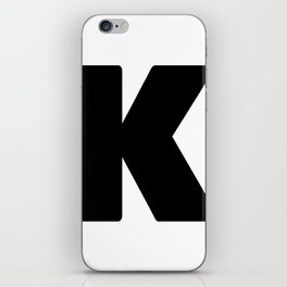 K (Black & White Letter) iPhone Skin