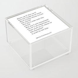 Where am I - Soren Kierkegaard Poem - Literature - Typewriter Print Acrylic Box