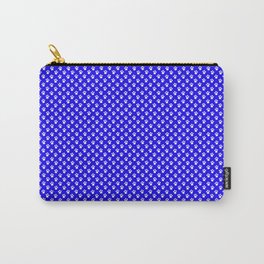 Tiny Paw Prints Pattern - Bright Blue & White Carry-All Pouch | White, Feet, Fun, Foot, Digital, Art, Decor, Print, Graphic Design, Cat 