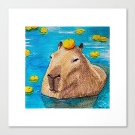 Orange you glad I made another Capybara Canvas Print