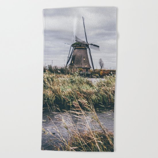 Kinderdijk Windmill Beach Towel