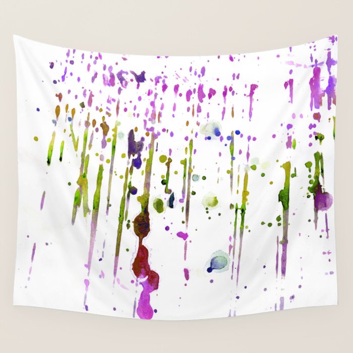 Abstract lime green neon pink purple watercolor paint ...