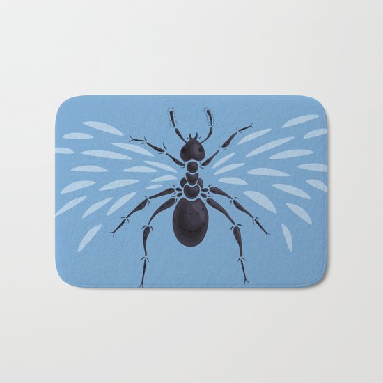 Weird Abstract Flying Ant Bath Mat