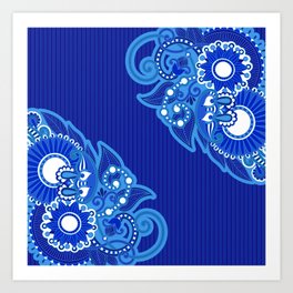 Paisley Ornament - Blue Palette Art Print