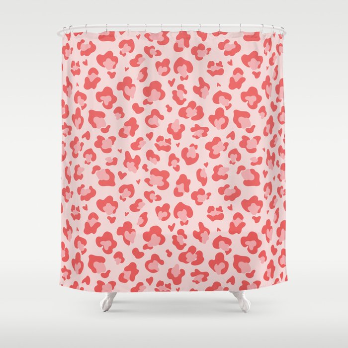 Pink red leopard spots Shower Curtain