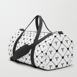 Aries love chains symbol pattern. Digital Illustration Background Duffle Bag
