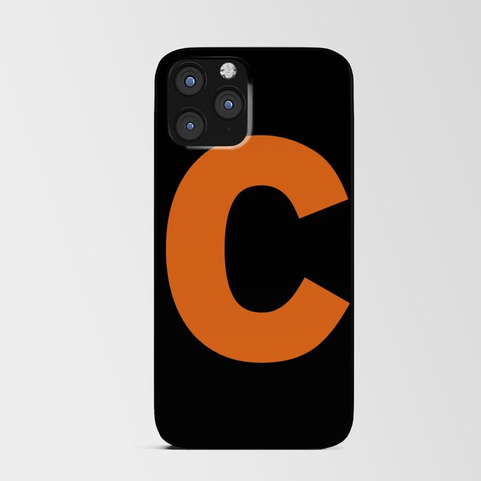 letter C (Orange & Black) iPhone Card Case