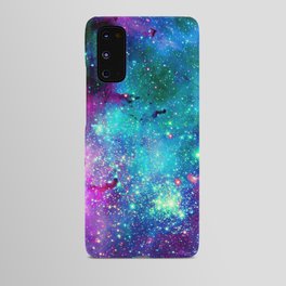 purple pink blue nebula Android Case