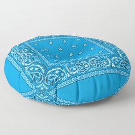 Bandana - Paisley - Blue - White Floor Pillow