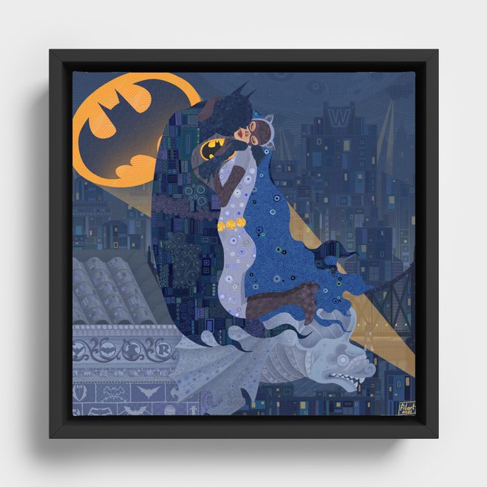 The Rooftop Kiss Framed Canvas