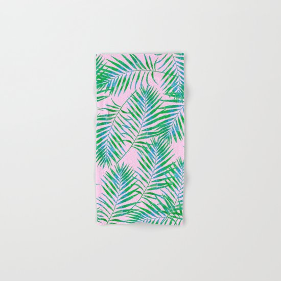 Fern Leaves Pink Hand & Bath Towel
