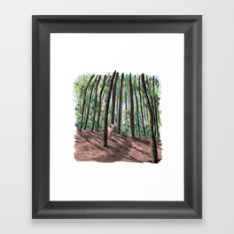 Deer in the Woods Framed Art Print