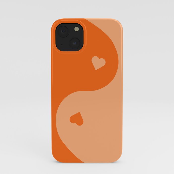 Orange Soda Yin Yang Heart iPhone Case